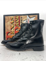 New Men’s Black Lace Up Texas Brand Cowboy Boots. 8850 11 D. 9-26