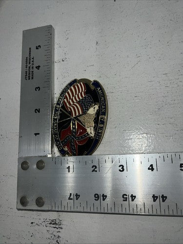 New Blue Red Silver Eagle Flag Belt Buckle. 2432 F-19