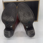 NEW Womens Brown and Pink solid color, with color designs Ariat Boot. Sz 9B 15-8