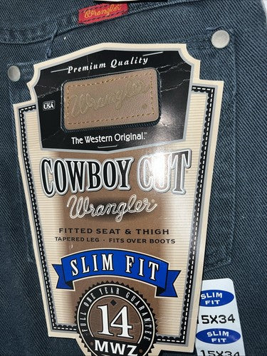 New Women’s Green Cowboy Cut Slim Fit Wrangler Denim Jeans. 15x34 H-10