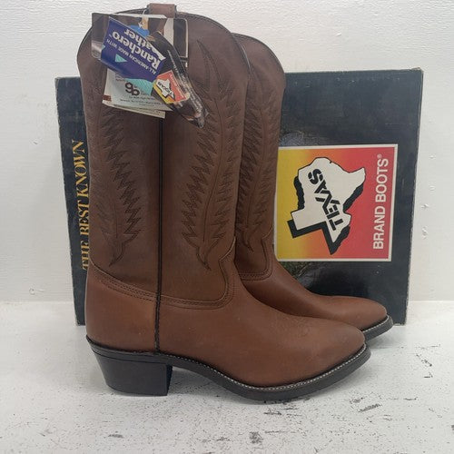New Men’s Brown Texas Brand Cowboy Boots. 8921 12 D. 10-15