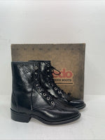 New Women’s Black Lace Up Laredo Cowboy Boots. 28-120 7.5 7 1/2 M. 16-40