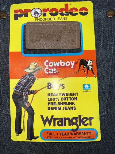 New Boys Grey Wrangler Pro Rodeo Cowboy Cut Denim Jeans. 16/28 B-33