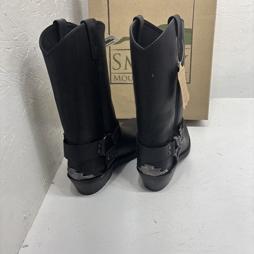 New Black With Steele Toe Boots Size 8.5 EE Decorative Fancy Boots 3-9
