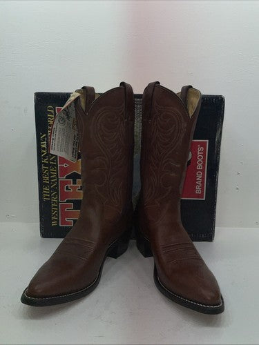 New Men’s Brown Texas Brand Cowboy Boots. 5111 11.5 11 1/2 D. 9-64