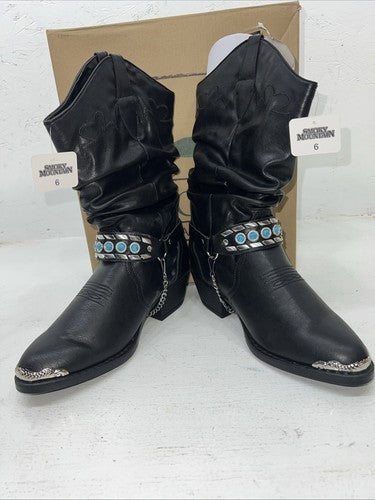 New Women’s Black Smoky Mountain Cowboy Boots. 1312Y 6 D. 20-111