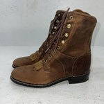 New Women’s Brown Lace Up Acme Cowboy Boots. 072040 7.5 7 1/2 M. 17-46