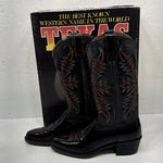 NEW Men Dark Brown Texas Brand Cowboy Boot. Size 8D. 2-10.