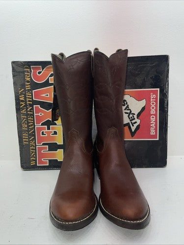 New Men’s Brown Texas Brand Cowboy Boots. 8021 12 D. 9-66