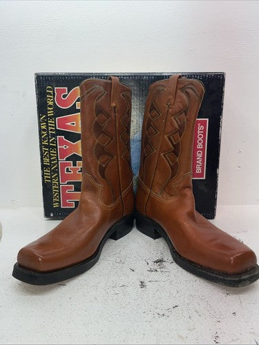 New Men’s Orange Texas Brand Cowboy Boots. M 44 11.5 11 1/2 D. 9-34