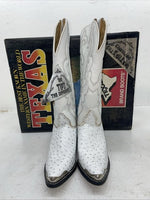 New Women’s White Texas Brand Cowboy Boots. 4207 7.5 7 1/2 M. 17-20 