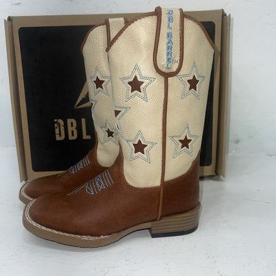 New Children’s Brown DBL Barrel Cowboy Boots. 10.5 10 1/2 D. 24-57