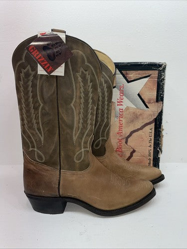 New Men’s Brown Texas Brand Cowboy Boots. 6244 11.5 11 1/2 D. 9-40
