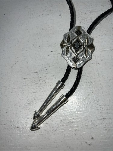 New Women’s Montana Silversmiths Black Silver Gold Bolo Tie. BT190 A-56