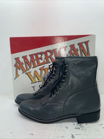 New Men’s Gray American West Cowboy Boots. 6999 13 D. 10-38