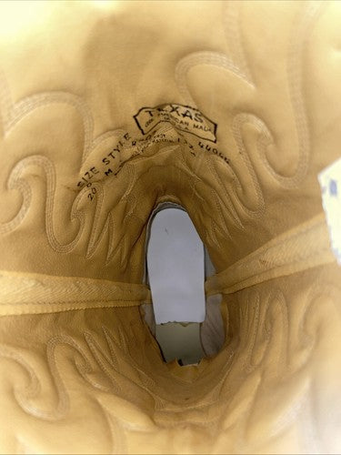 New Womens White Texas Brand Cowboy Boots. 4207 8 M. 16-30