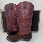NEW Womens Brown and Pink solid color, with color designs Ariat Boot. Sz 9B 15-8