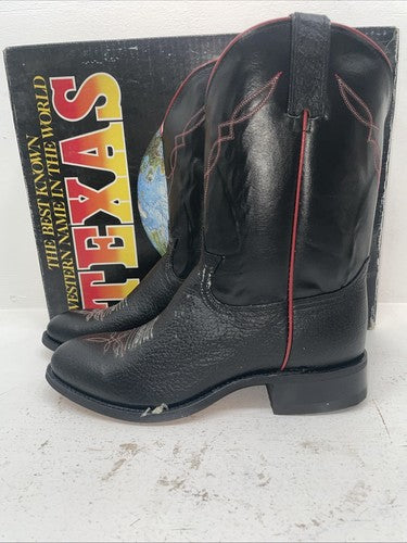 New Men’s Black Texas Brand Cowboy Boots. 5300 11 D. 8-12