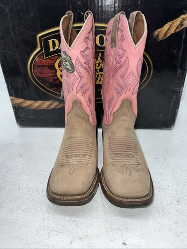 New Women’s Tan/pink Dan Post Cowboy Boots. DP 3816 7 M. 18-120