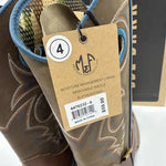 NEW WESTERN BOOT DYLAN DBL BARREL Brand - BROWN, Kids Size 4.  #1-3.