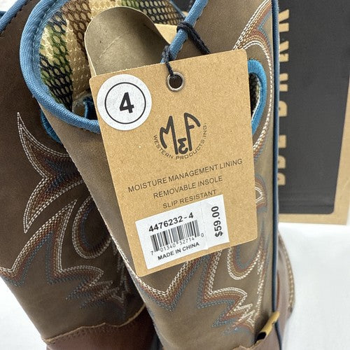 NEW WESTERN BOOT DYLAN DBL BARREL Brand - BROWN, Kids Size 4.  #1-3.