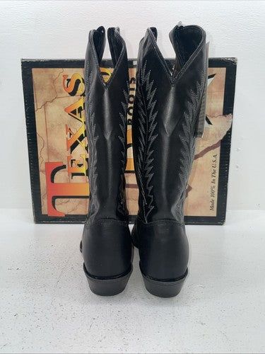 New Women’s Black Texas Brand Cowboy Boots. 4870 8.5 & 1/2 M. 15-39