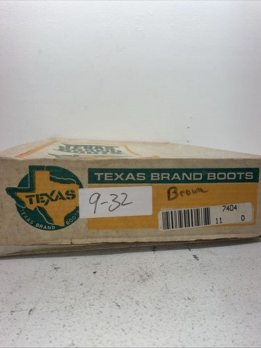 New Men’s Brown Texas Brand Cowboy Boots. 7404 11 D. 9-32
