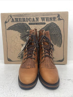 New Women’s Brown Lace Up American West Cowboy Boots. 59003 9 M. 15-69