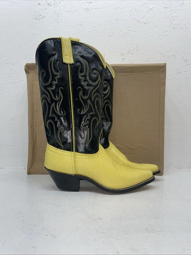 New Women’s Yellow Texas Brand Cowboy Boots. L 1991018 M. 16-77