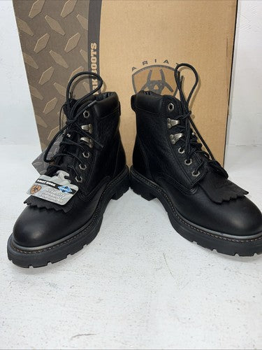 New Women’s Ariat Black Lace Up Cowboy Boots. 31401 7 B. 18-62 