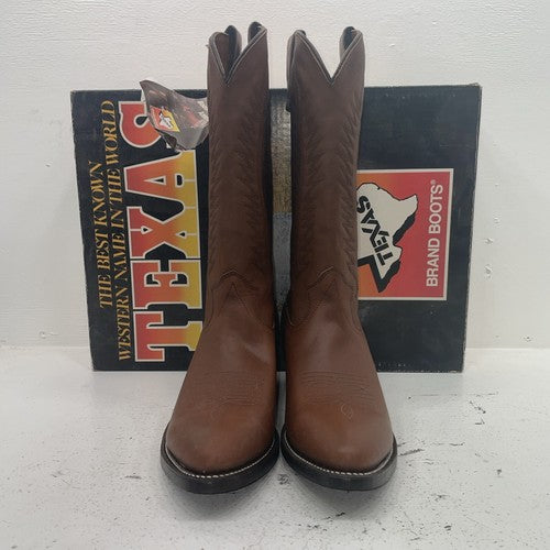 New Men’s Brown Texas Brand Cowboy Boots. 8921 12 D. 10-15