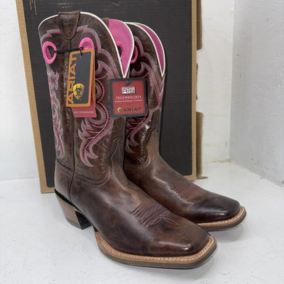 NEW womens Ariat Western Crossfire Brown  Boot, Style 10008758. 11B. 16-126