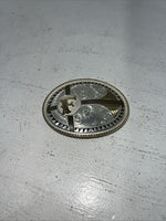 New Women’s Montana Silversmiths Gold Silver Black “F” Belt Buckle. B-5