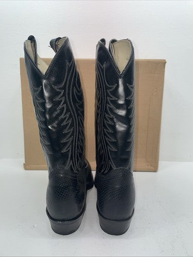 New Men’s Black Texas Brand Cowboy Boots. 509200 11.5 11 1/2 D. 9-44