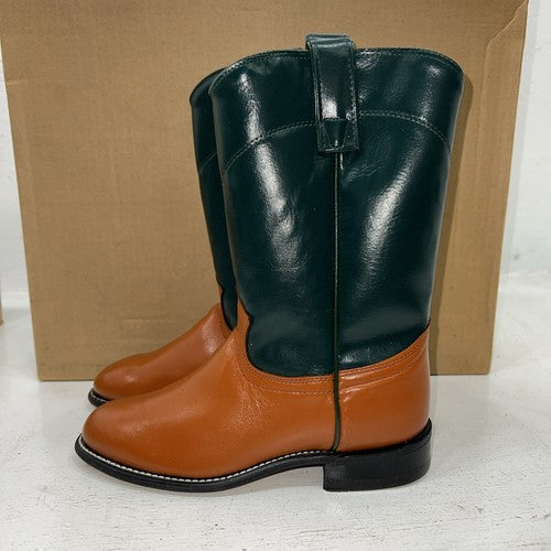 New Women Green And Orange Texas Brand Cowboy Boots. S431 6 M. 20-71