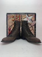 New Women’s Brown Lace Up Texas Brand Cowboy Boots. 4471 8.5 8 1/2 M. 16-96