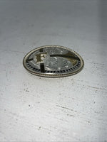 New Women’s Montana Silversmiths Gold Silver Black “F” Belt Buckle. B-5