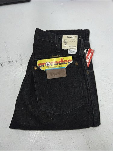 New Boys Black Wrangler Pro Rodeo Cowboy Cut Jeans. 9/32 C-15