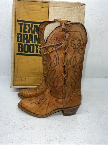 New Women’s Texas Brand Brown Cowboy Boots. L279 6.5 6 1/2 M. 19-42