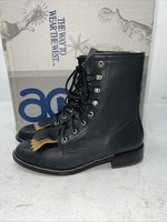 New Women’s Navy Lace Up Acme Cowboy Boots. C 4016 7 M. 18-89