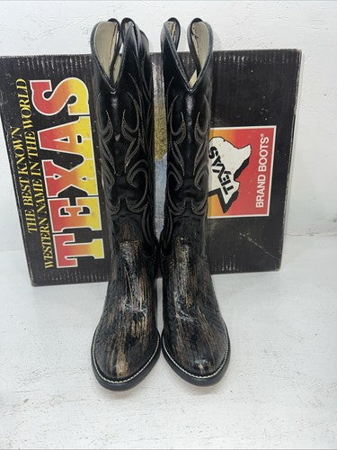 New Women’s Black Texas Brand Cowboy Boots. L 900 6.5 6 1/2 M. 19-80