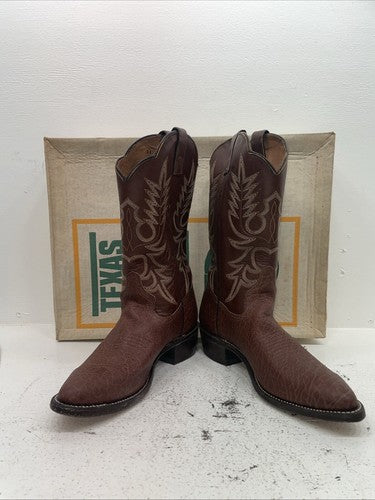 New Men’s Brown Texas Brand Cowboy Boots. 7404 11 D. 9-32