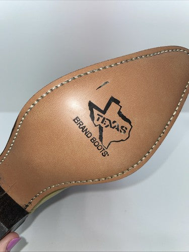 New Women’s Yellow Texas Brand Cowboy Boots. L 199101 7.5 7 1/2 M. 17-99