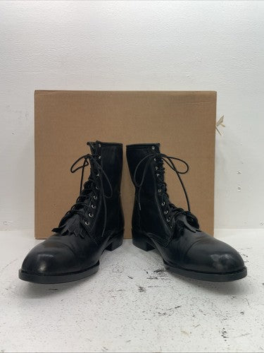 New Men’s Black Lace Up J Chisholm Cowboy Boots. 02000 12 D. 10-62