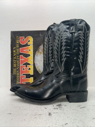 New Men’s Black Texas Brand Cowboy Boots. 5030 11 D. 9-28