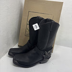 New Black With Steele Toe Boots Size 8.5 EE Decorative Fancy Boots 3-9