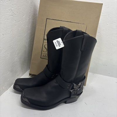 New Black With Steele Toe Boots Size 8.5 EE Decorative Fancy Boots 3-9