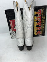 New Women’s White Texas Brand Cowboy Boots. 4207 6.5 6 1/2 M. 19-117