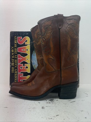 New Men’s Brown Texas Brand Cowboy Boots. 8644 X 11.5 11 1/2 D. 10-19
