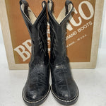 New Children’s Black Bronco Cowboy Boots. C1942 10.5 10 1/2 D. 24-61